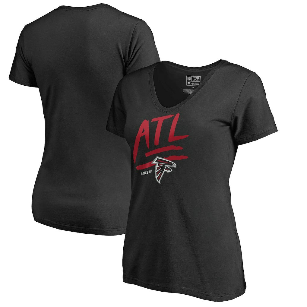 Atlanta Falcons  Women's Rise Up V-Neck T-Shirt