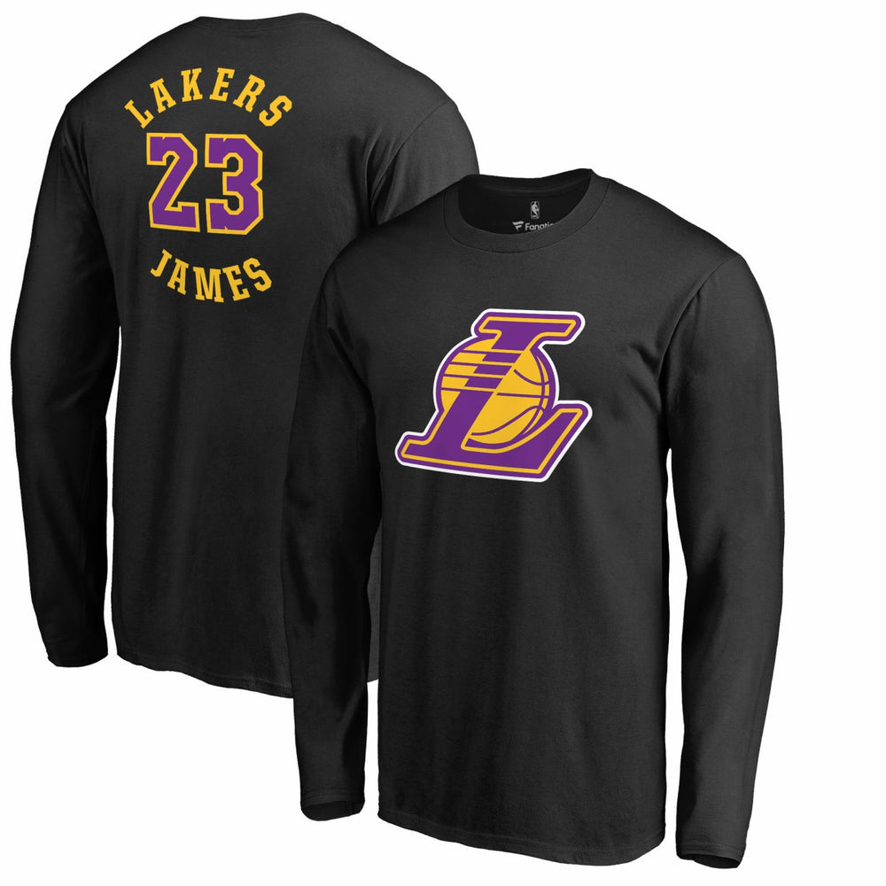 LeBron James Los Angeles Lakers Round About Name & Number Long Sleeve T-Shirt New