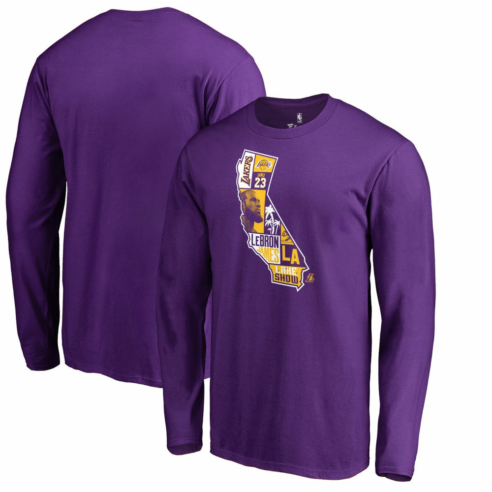 LeBron James Los Angeles Lakers Player State Long Sleeve T-Shirt New