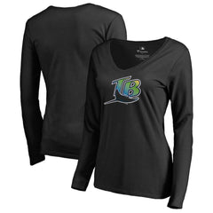 Tampa Bay Rays Women's Cooperstown Collection Forbes Long Sleeve V-Neck T-Shirt | MLB Sale
