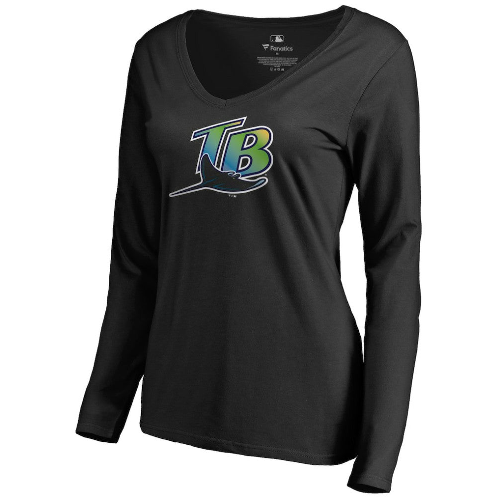 Tampa Bay Rays Women's Cooperstown Collection Forbes Long Sleeve V-Neck T-Shirt | MLB Sale