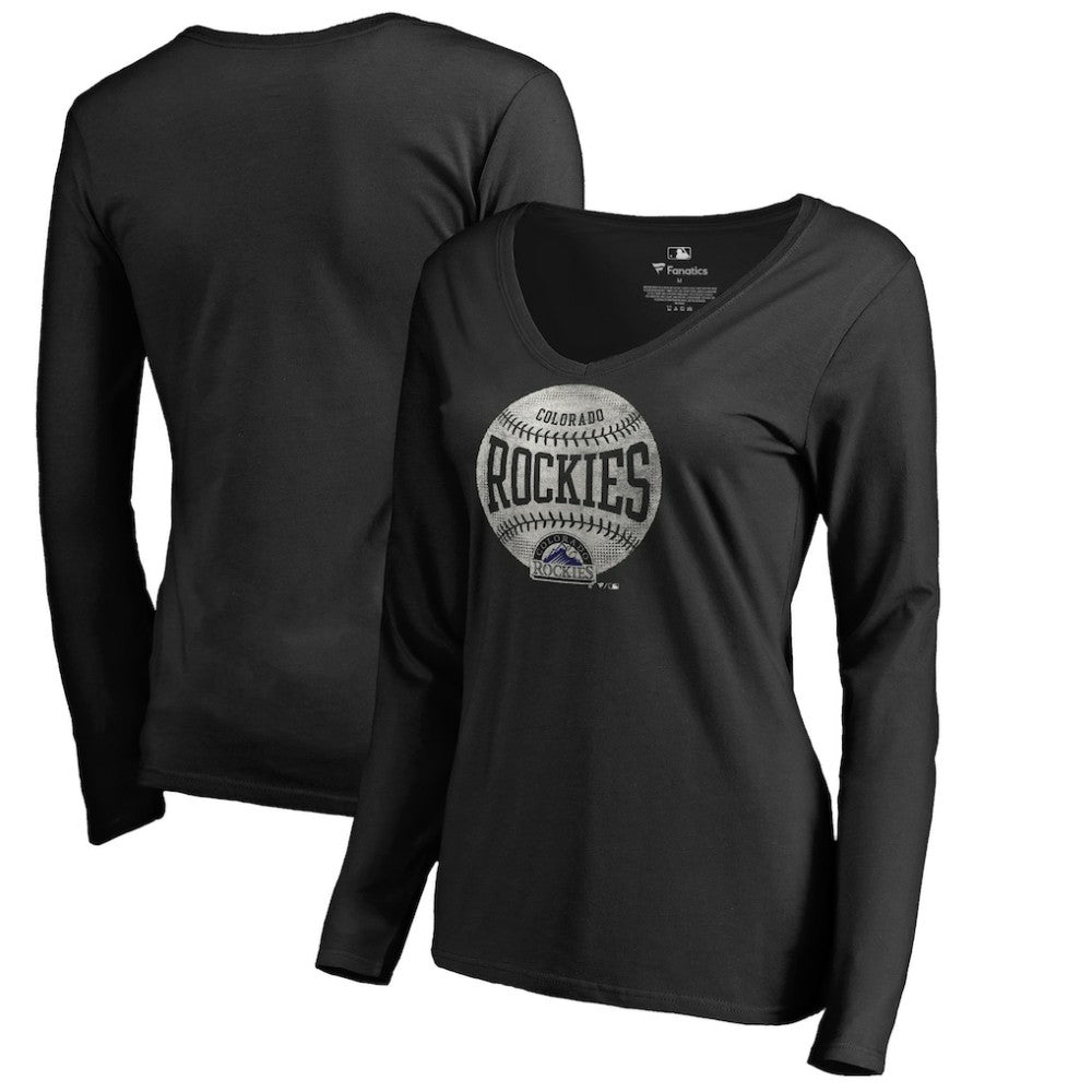 Colorado Rockies Women's Cooperstown Collection Slider Long Sleeve V-Neck T-Shirt | MLB On Sale