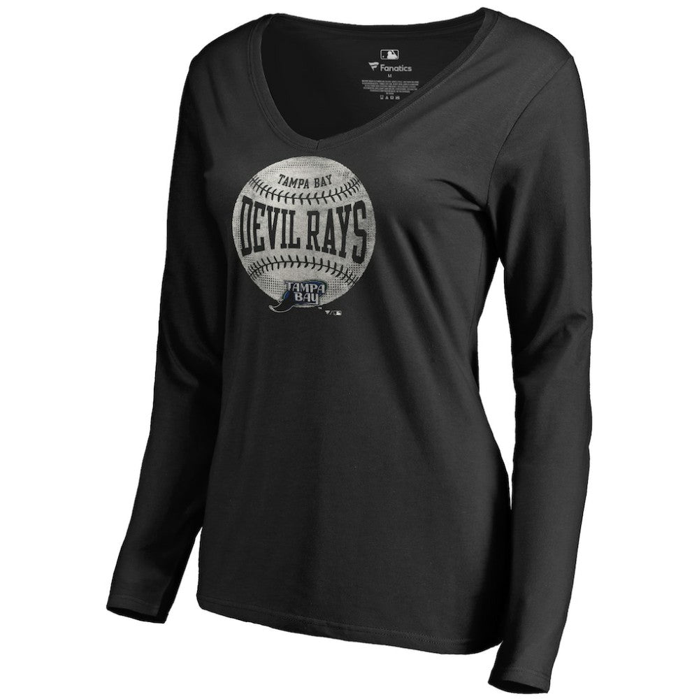 Tampa Bay Rays Women's Cooperstown Collection Slider Long Sleeve V-Neck T-Shirt | MLB On Sale