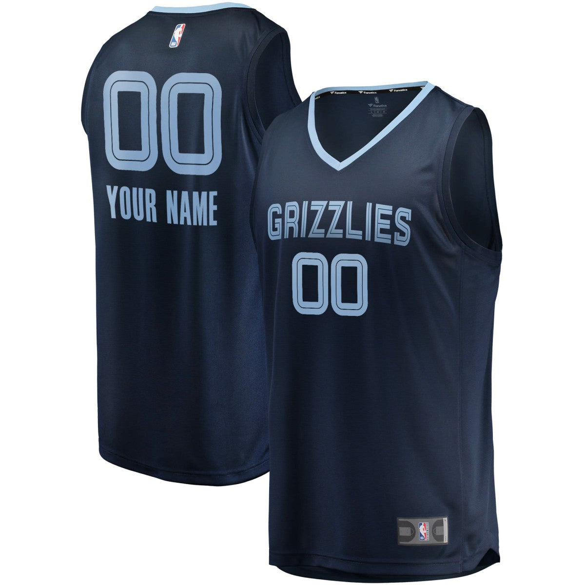 Memphis Grizzlies Fast Break Custom Replica Jersey Navy New