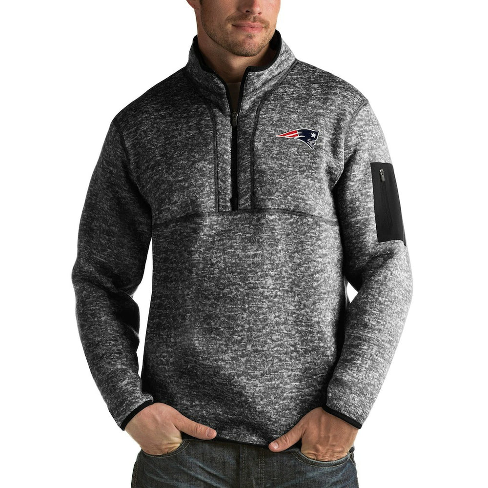 New England Patriots  Antigua Fortune Big & Tall Quarter-Zip Pullover Jacket