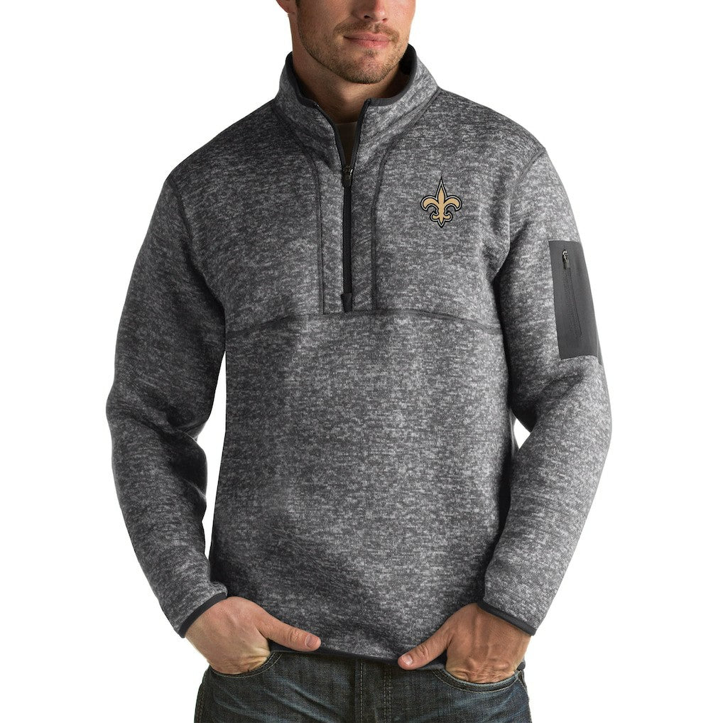 New Orleans Saints  Antigua Fortune Big & Tall Quarter-Zip Pullover Jacket