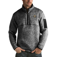New Orleans Saints  Antigua Fortune Big & Tall Quarter-Zip Pullover Jacket