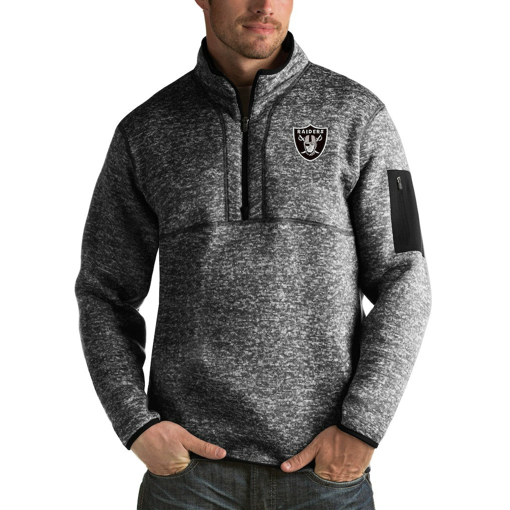 Las Vegas Raiders  Antigua Fortune Big & Tall Quarter-Zip Pullover Jacket