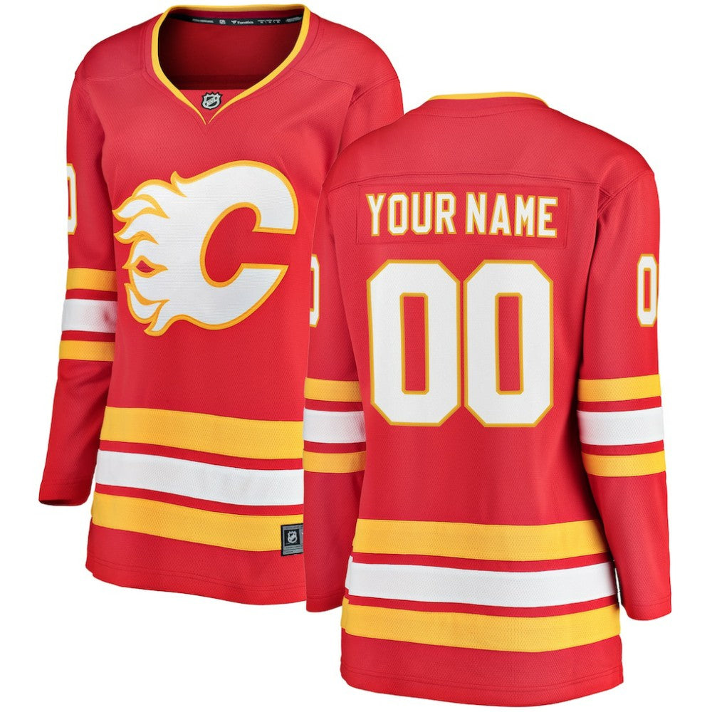 Calgary Flames Fanatics Women's Home Breakaway Custom Jersey For Sale