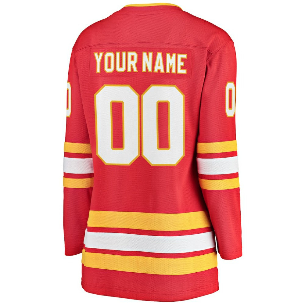 Calgary Flames Fanatics Women's Home Breakaway Custom Jersey For Sale