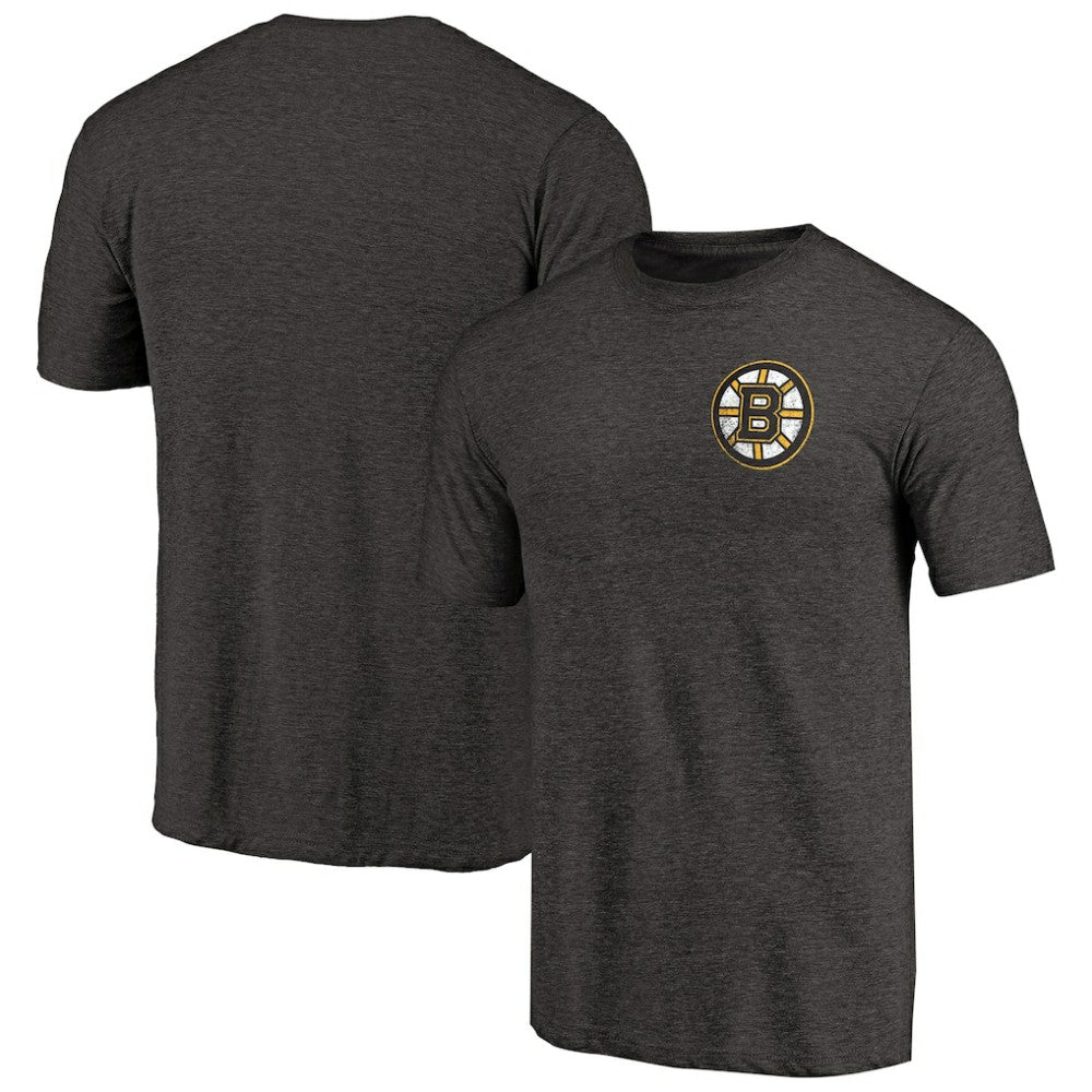 Boston Bruins Primary Logo Left Chest Distressed Tri-Blend T-Shirt Online