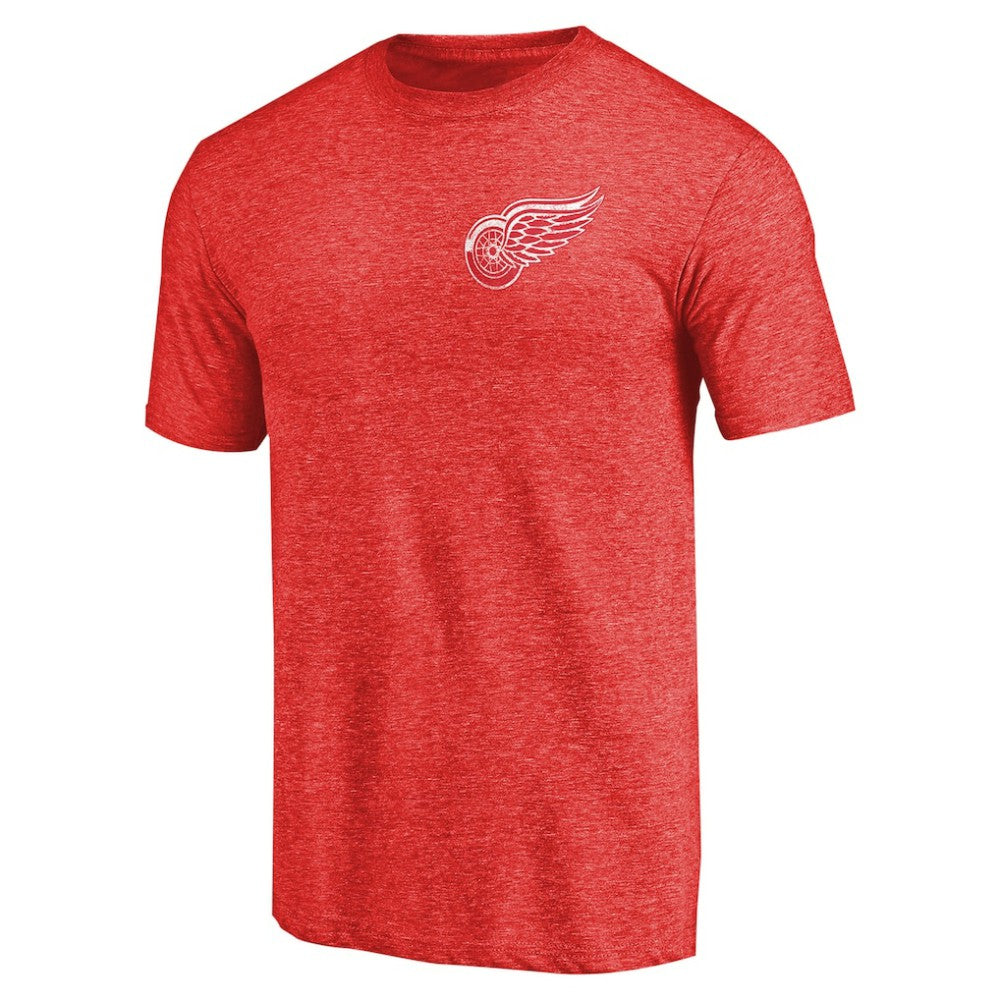 Detroit Red Wings Primary Logo Left Chest Distressed Tri-Blend T-Shirt Sale