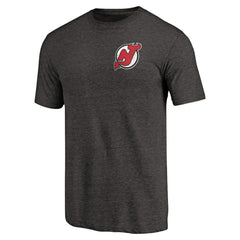 New Jersey Devils Primary Logo Left Chest Distressed Tri-Blend T-Shirt Online