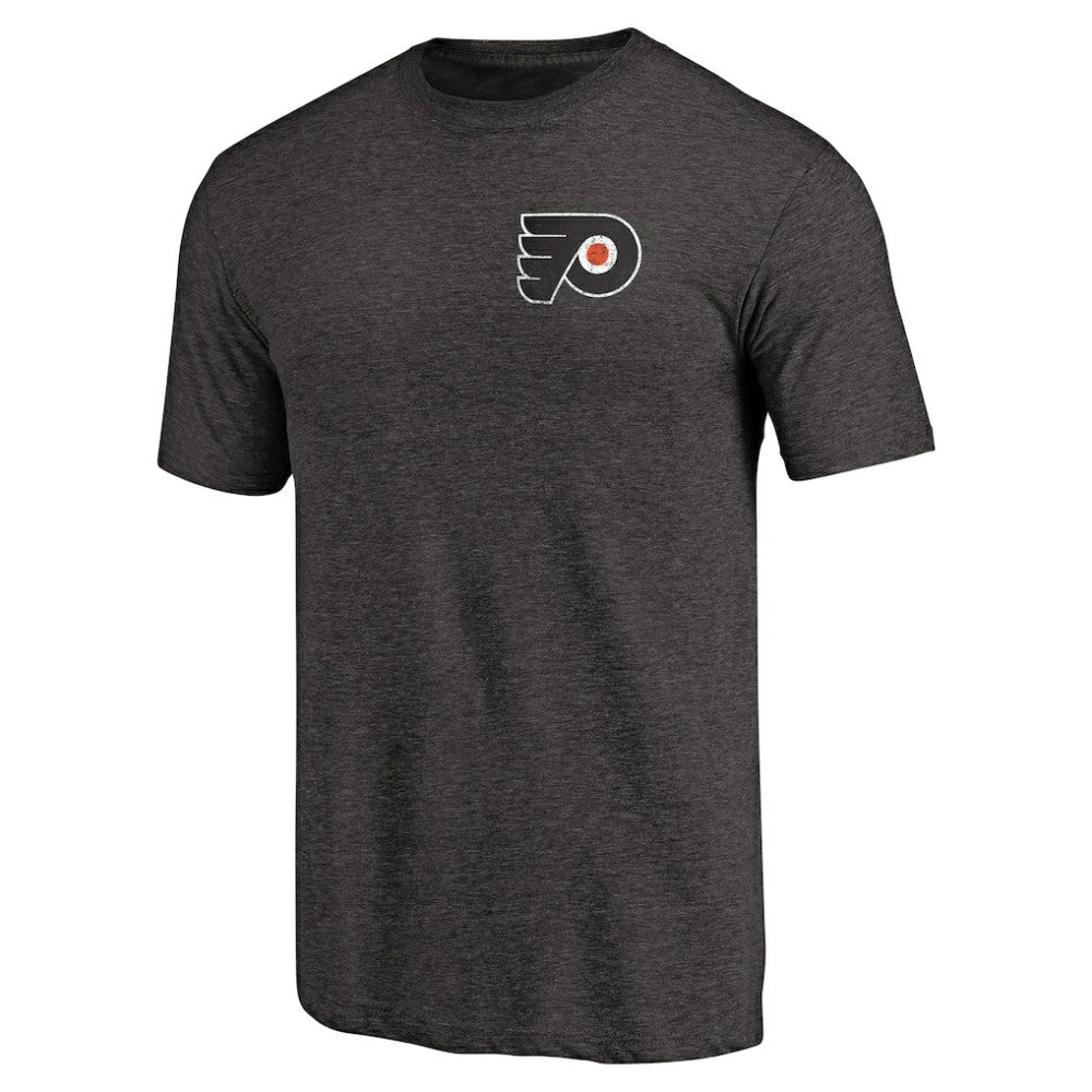 Philadelphia Flyers Primary Logo Left Chest Distressed Tri-Blend T-Shirt Sale