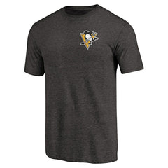 Pittsburgh Penguins Primary Logo Left Chest Distressed Tri-Blend T-Shirt Sale