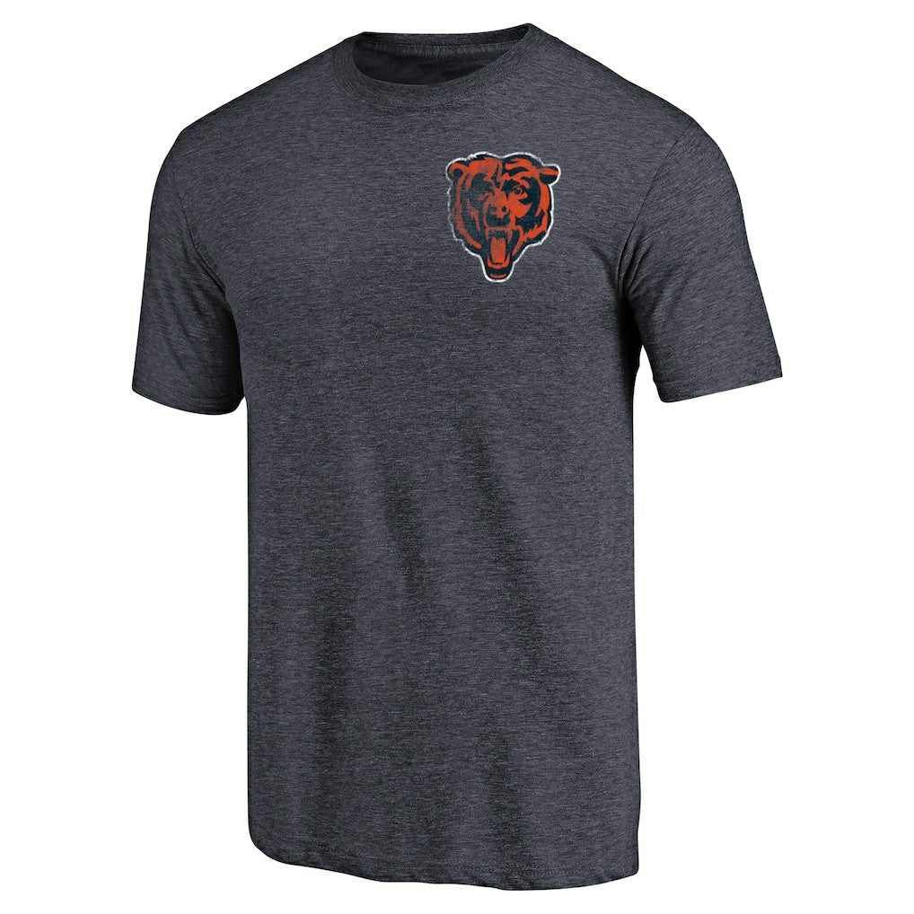 Chicago Bears  Primary Logo Left Chest Distressed Tri-Blend T-Shirt