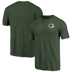 Green Bay Packers  Primary Logo Left Chest Distressed Tri-Blend T-Shirt