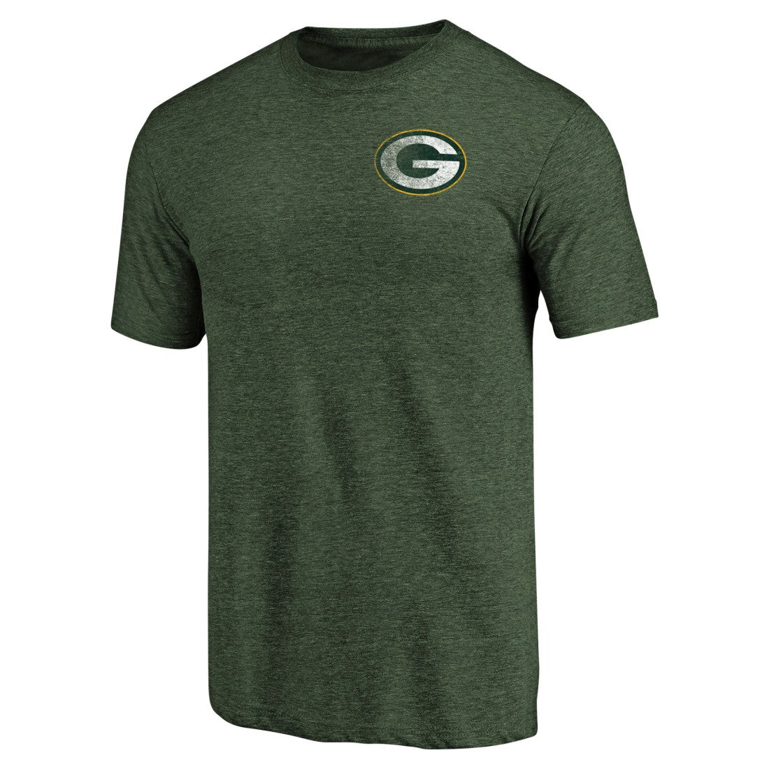 Green Bay Packers  Primary Logo Left Chest Distressed Tri-Blend T-Shirt
