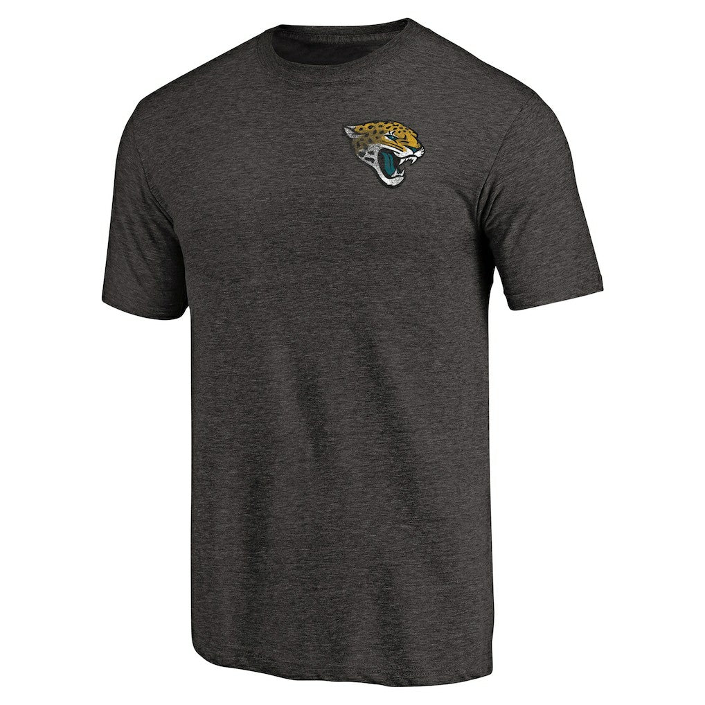 Jacksonville Jaguars  Primary Logo Left Chest Distressed Tri-Blend T-Shirt