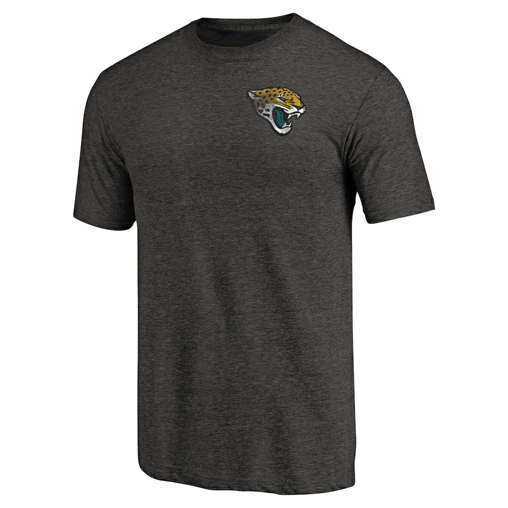 Jacksonville Jaguars  Primary Logo Left Chest Distressed Tri-Blend T-Shirt