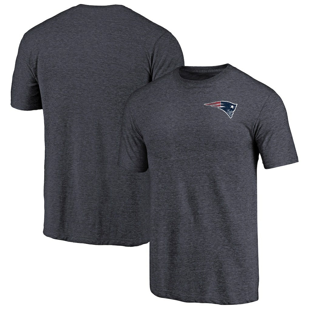 New England Patriots  Primary Logo Left Chest Distressed Tri-Blend T-Shirt