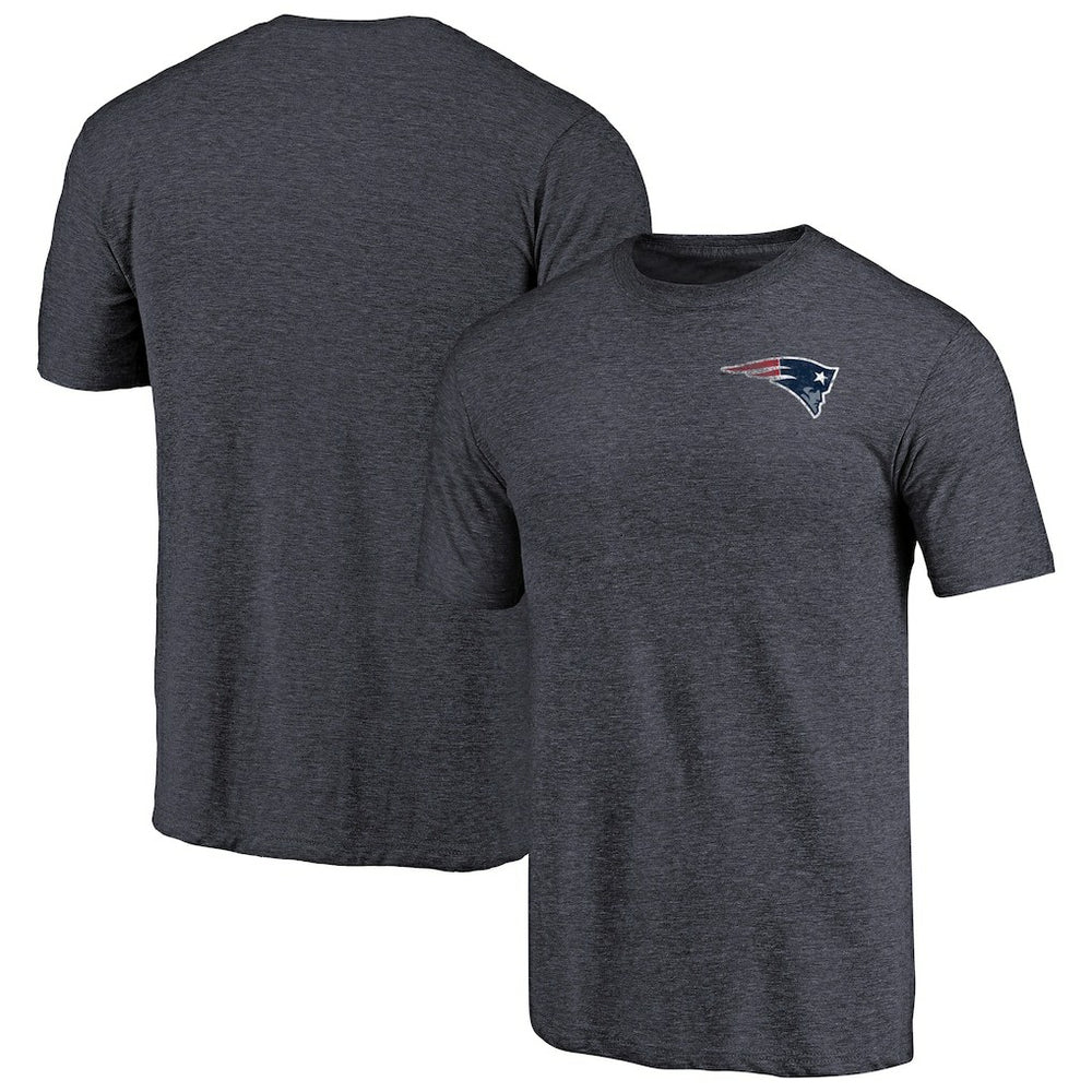 New England Patriots  Primary Logo Left Chest Distressed Tri-Blend T-Shirt