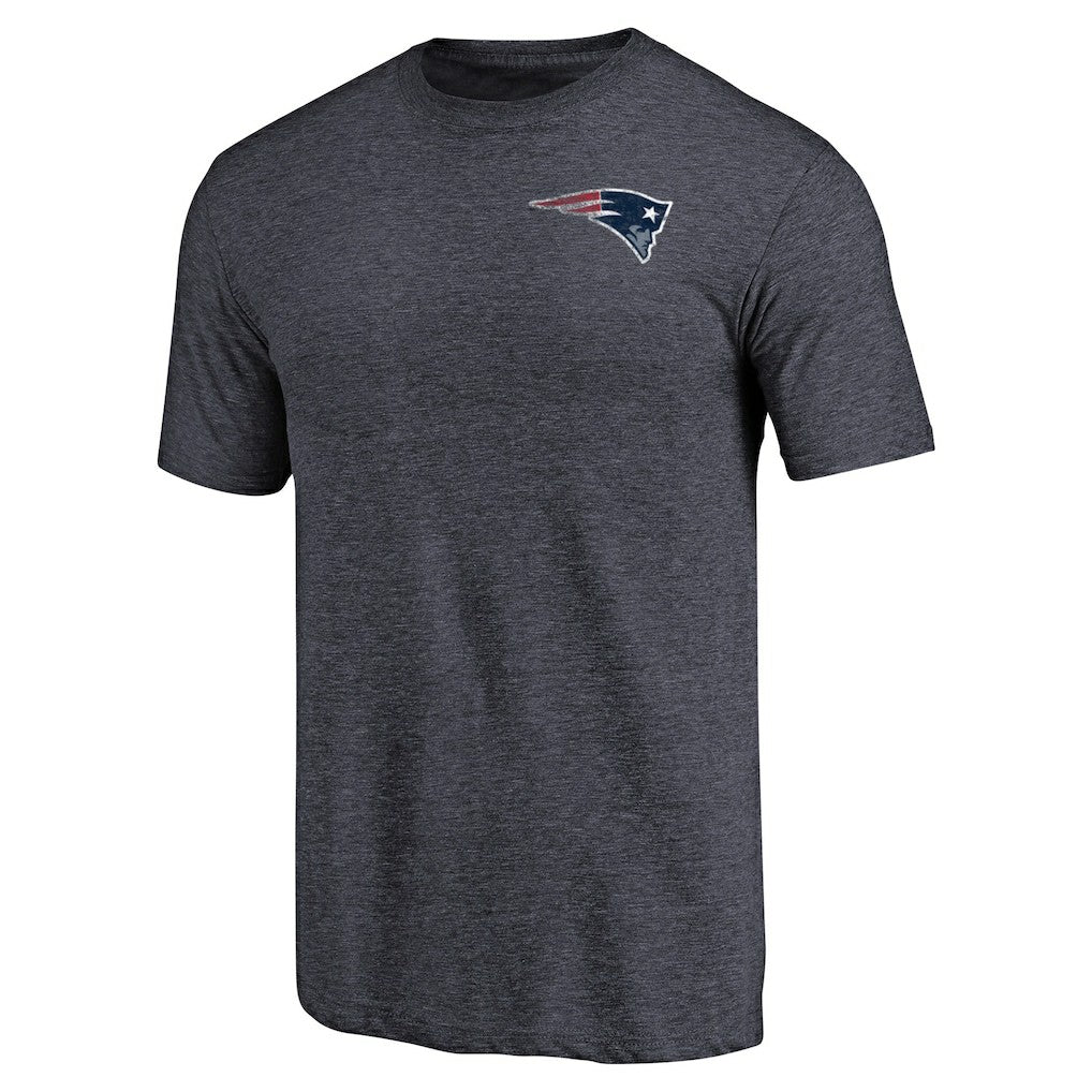 New England Patriots  Primary Logo Left Chest Distressed Tri-Blend T-Shirt