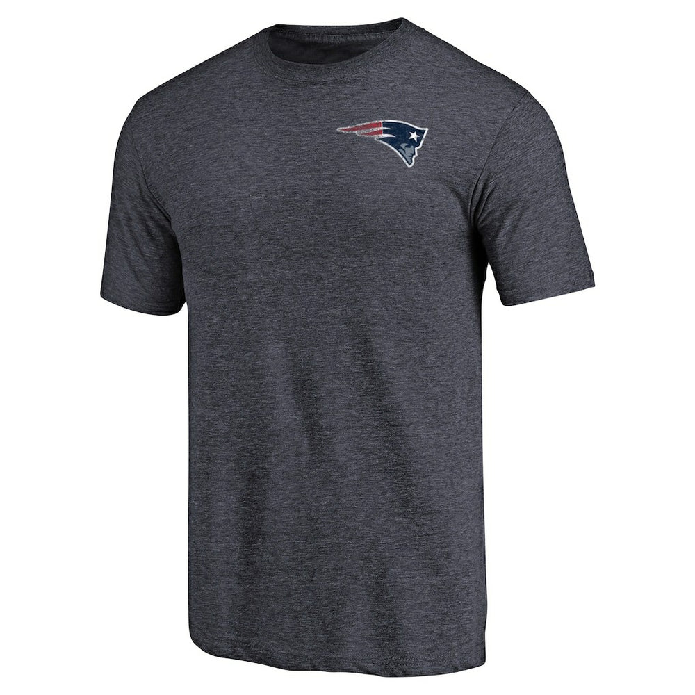 New England Patriots  Primary Logo Left Chest Distressed Tri-Blend T-Shirt