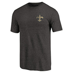 New Orleans Saints  Primary Logo Left Chest Distressed Tri-Blend T-Shirt