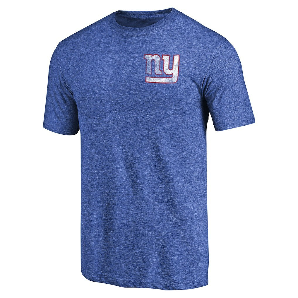 New York Giants  Primary Logo Left Chest Distressed Tri-Blend T-Shirt