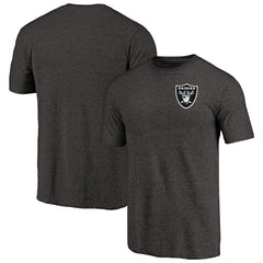 Las Vegas Raiders  Primary Logo Left Chest Distressed Tri-Blend T-Shirt