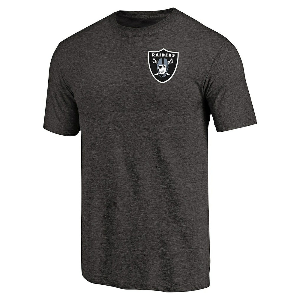 Las Vegas Raiders  Primary Logo Left Chest Distressed Tri-Blend T-Shirt