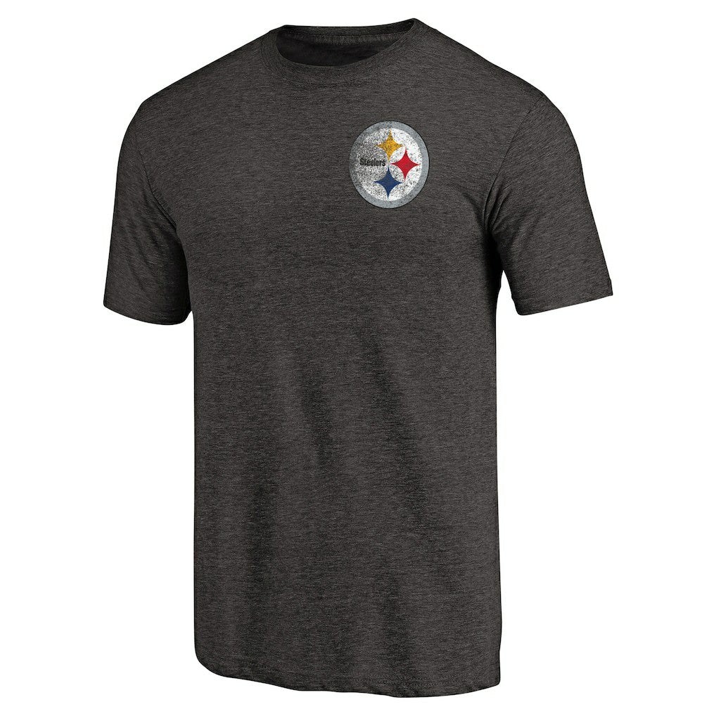 Pittsburgh Steelers  Primary Logo Left Chest Distressed Tri-Blend T-Shirt
