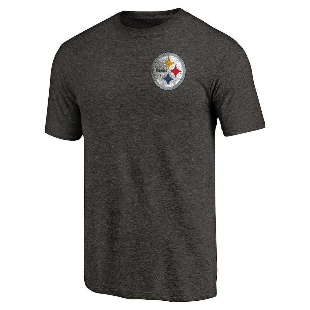 Pittsburgh Steelers  Primary Logo Left Chest Distressed Tri-Blend T-Shirt