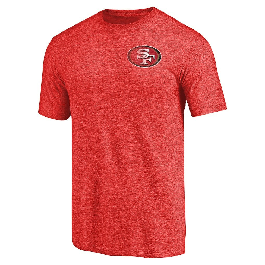 San Francisco 49ers  Primary Logo Left Chest Distressed Tri-Blend T-Shirt
