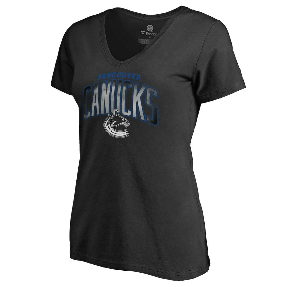 Vancouver Canucks Women's Arch Smoke V-Neck T-Shirt Outlet