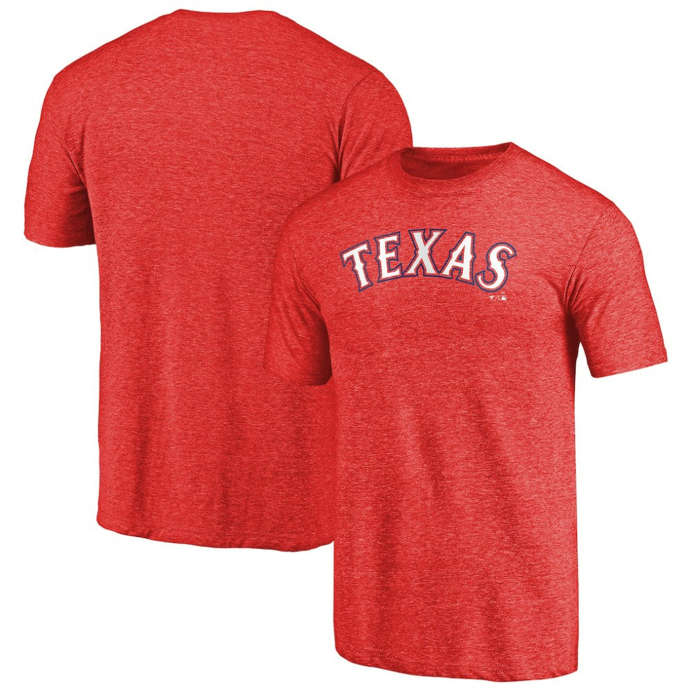 Texas Rangers Team Wordmark Tri-Blend T-Shirt | MLB US
