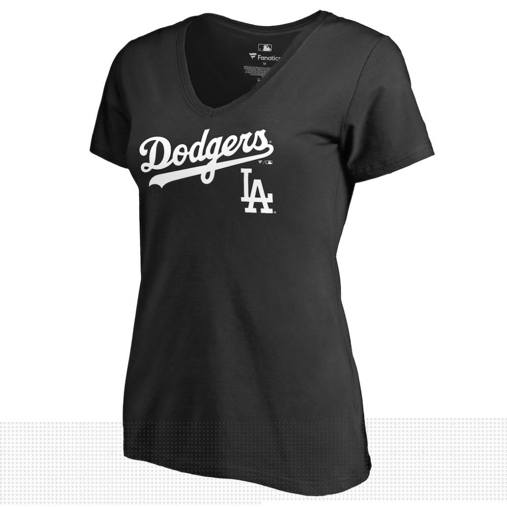 Los Angeles Dodgers Women's Team Lockup V-Neck T-Shirt | MLB Near me