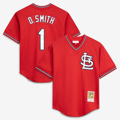 Ozzie Smith St. Louis Cardinals Mitchell & Ness Youth Cooperstown Collection Mesh Batting Practice Jersey | MLB New