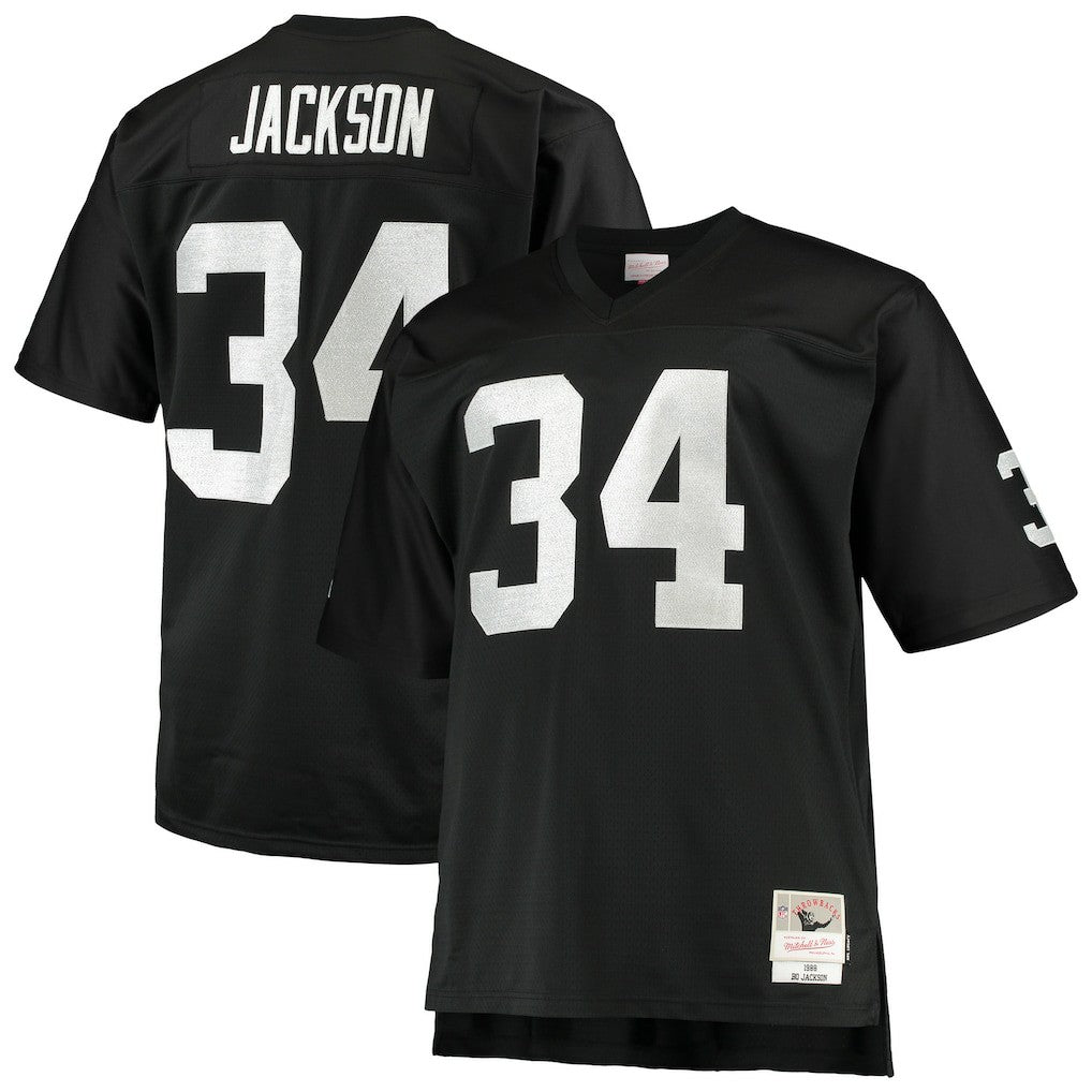 Las Vegas Raiders Mitchell & Ness Bo Jackson  Big & Tall 1988 Retired Player Replica Jersey