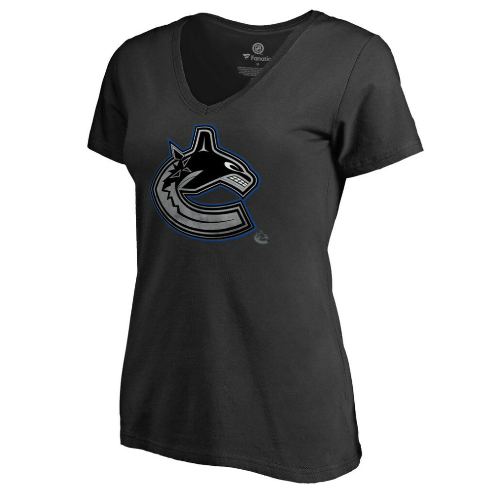 Vancouver Canucks Women's Core Smoke V-Neck T-Shirt Outlet