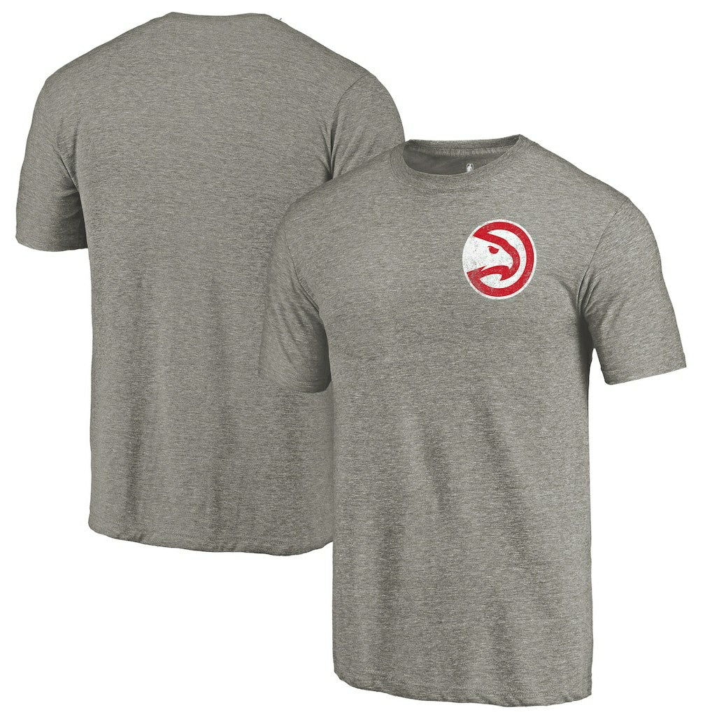 Atlanta Hawks Primary Logo Left Chest Distressed Tri-Blend T-Shirt Discount