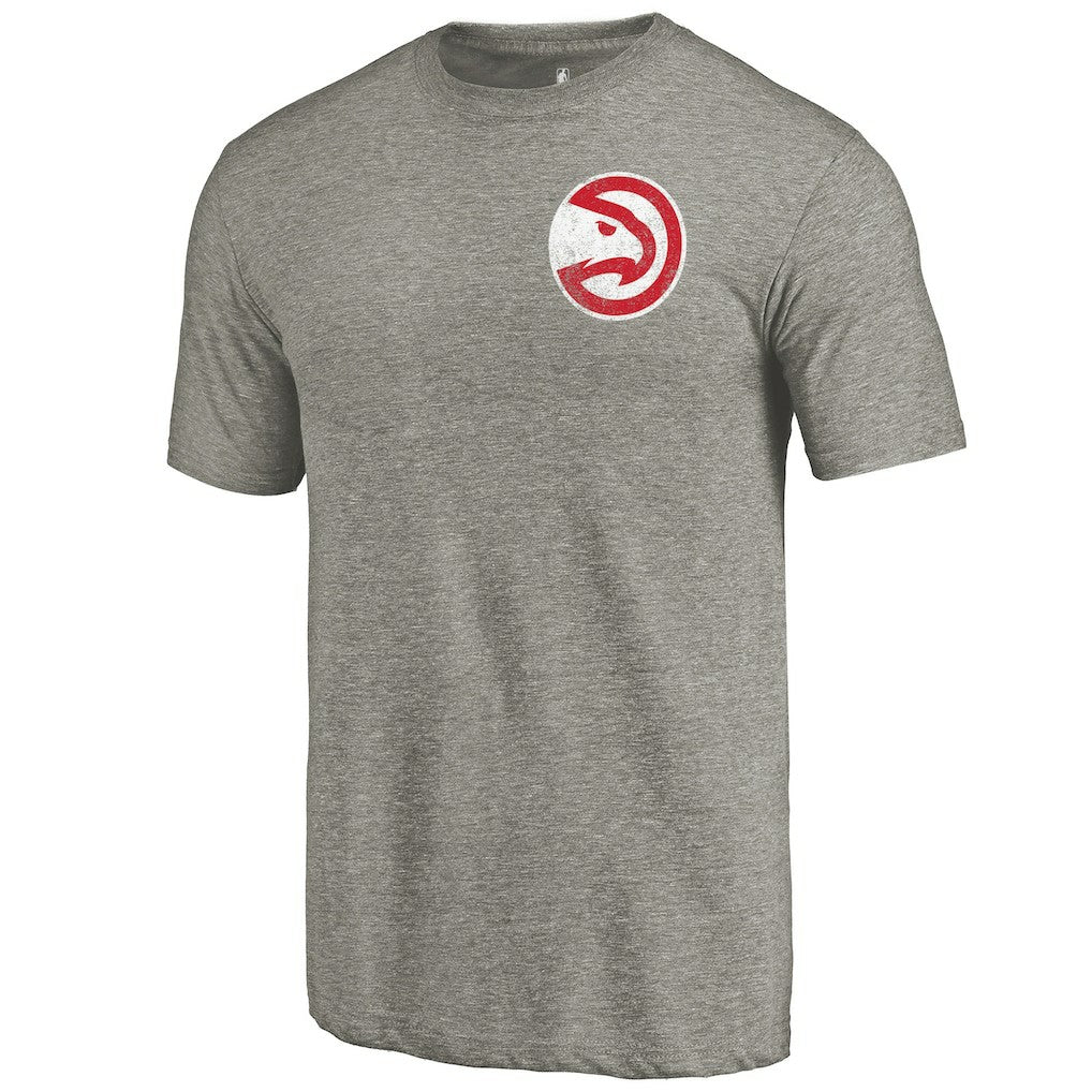 Atlanta Hawks Primary Logo Left Chest Distressed Tri-Blend T-Shirt Discount