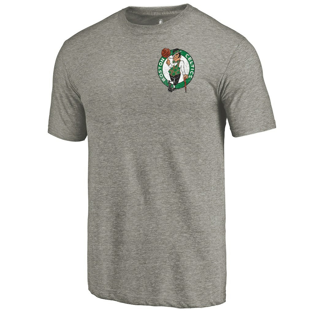 Boston Celtics Primary Logo Left Chest Distressed Tri-Blend T-Shirt Discount