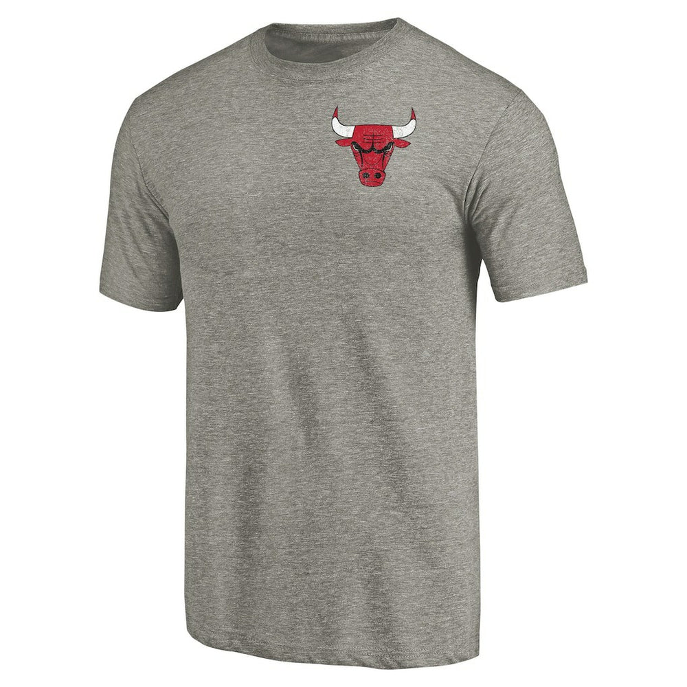 Chicago Bulls Primary Logo Left Chest Distressed Tri-Blend T-Shirt sale Online