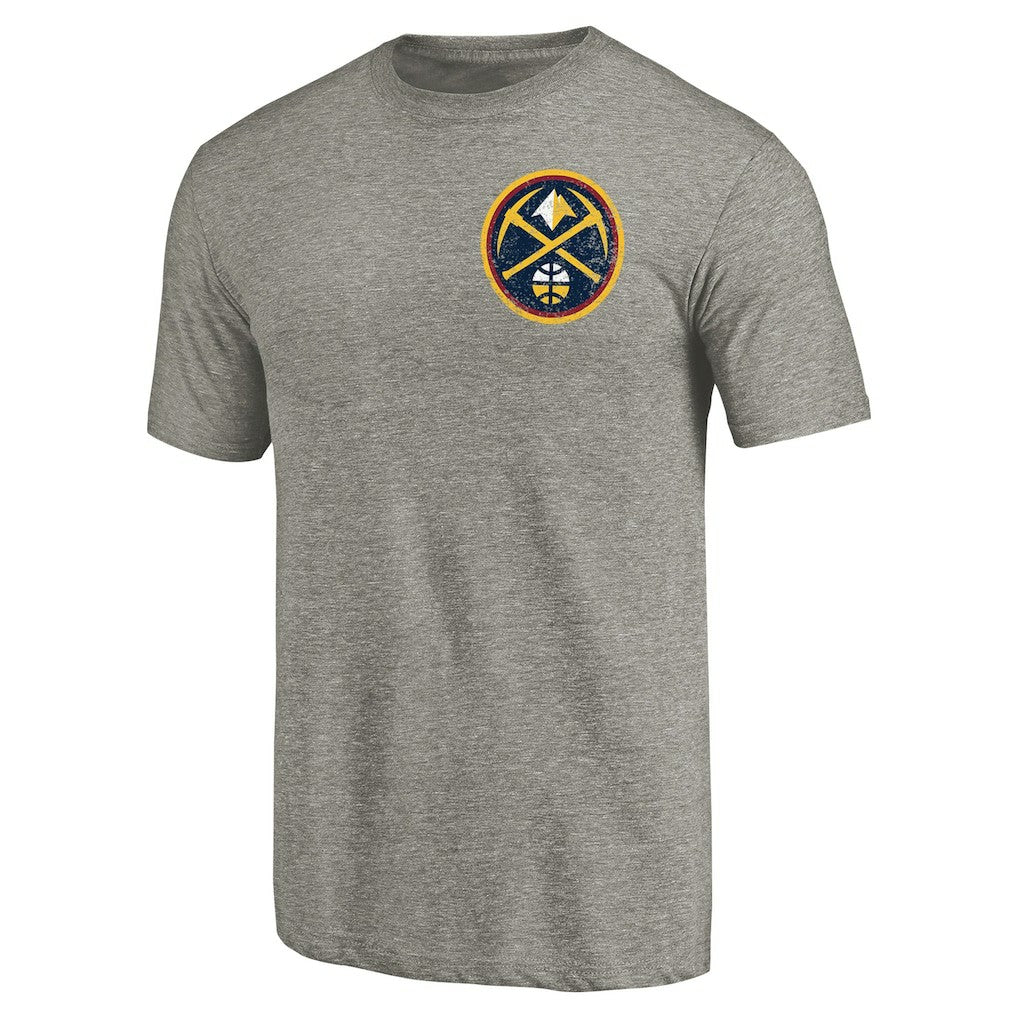 Denver Nuggets Primary Logo Left Chest Distressed Tri-Blend T-Shirt sale Discount