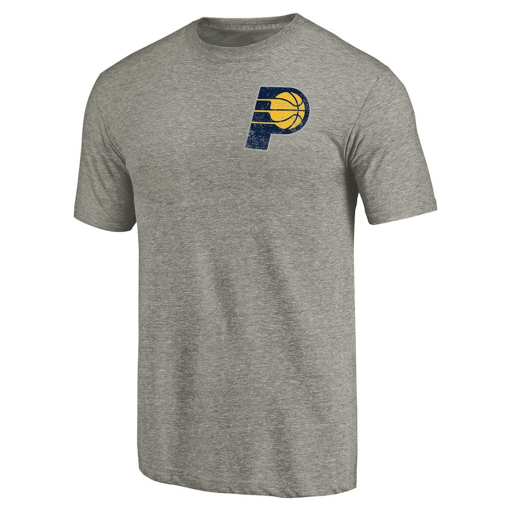 Indiana Pacers Primary Logo Left Chest Distressed Tri-Blend T-Shirt Outlet