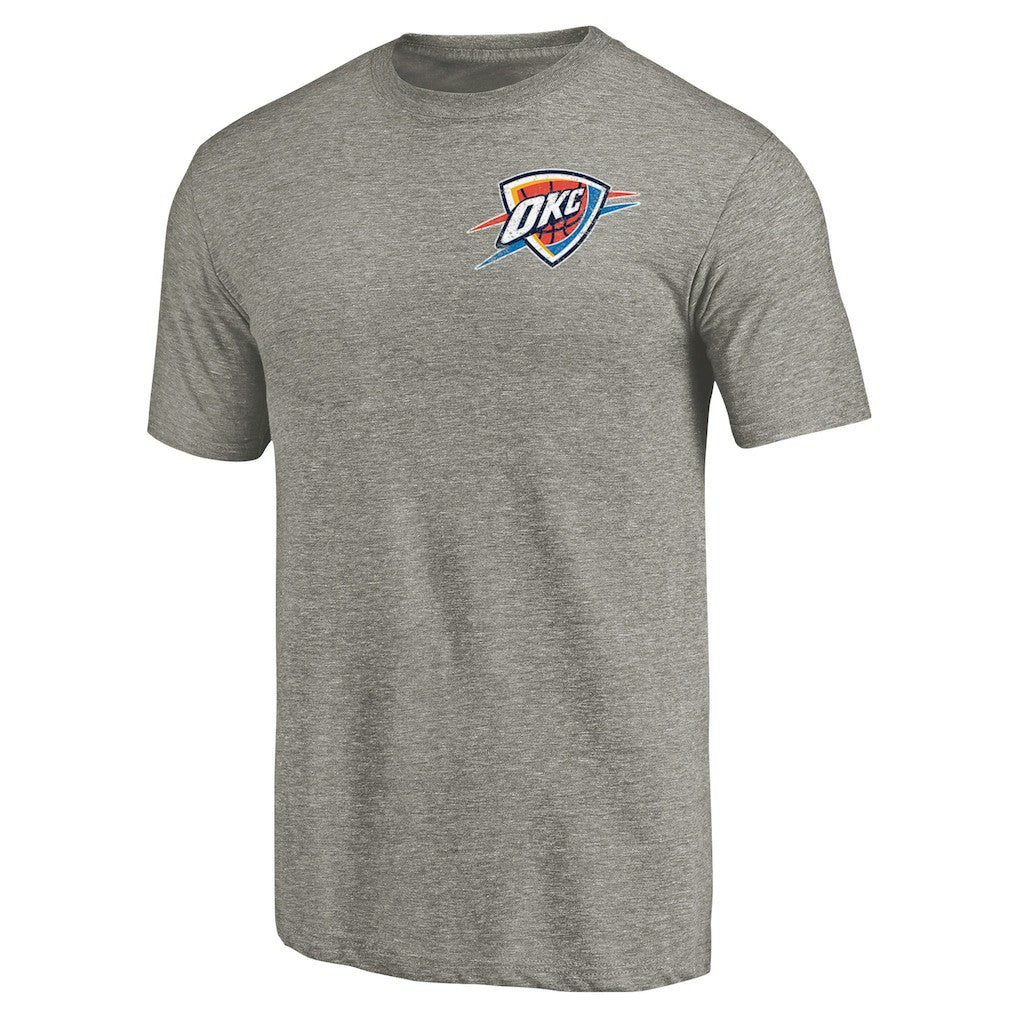 Oklahoma City Thunder Primary Logo Left Chest Distressed Tri-Blend T-Shirt Online