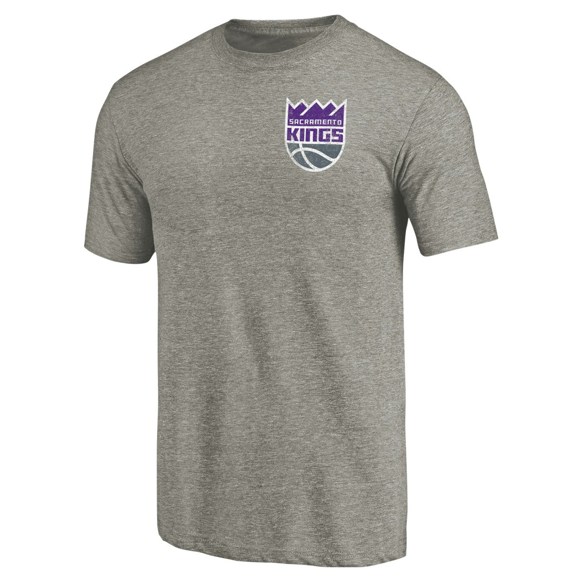 Sacramento Kings Primary Logo Left Chest Distressed Tri-Blend T-Shirt New