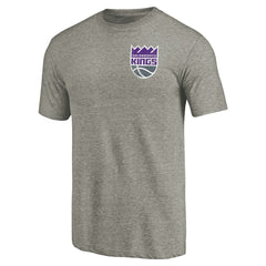 Sacramento Kings Primary Logo Left Chest Distressed Tri-Blend T-Shirt New